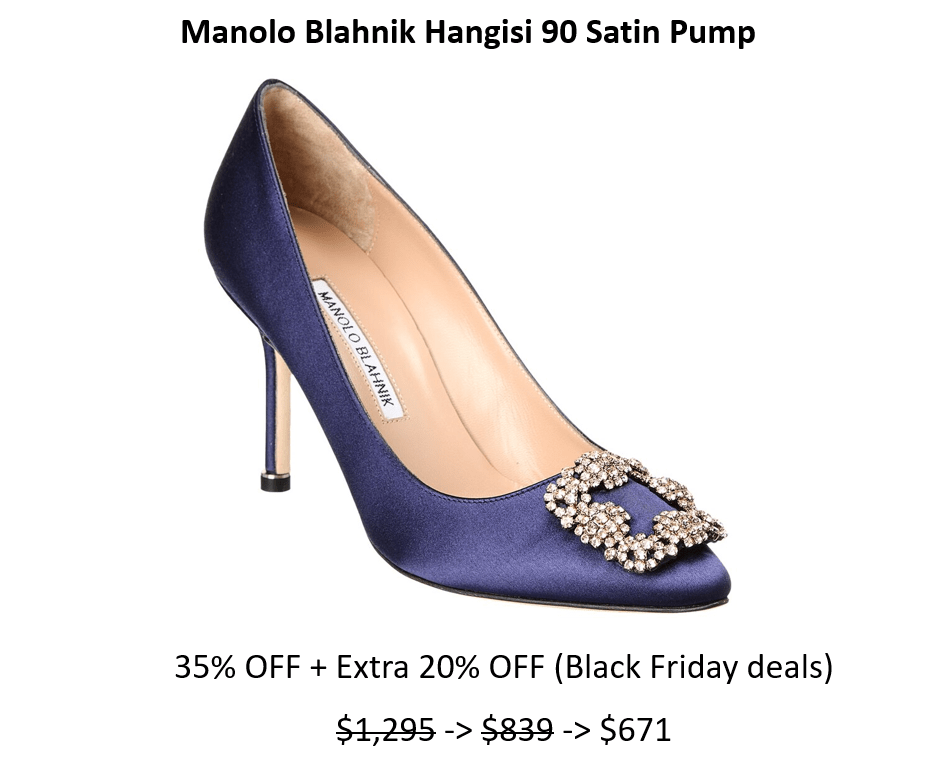 Manolo Blahnik Hangisi 90 Pump in Navy 40%+&nbsp;OFF
