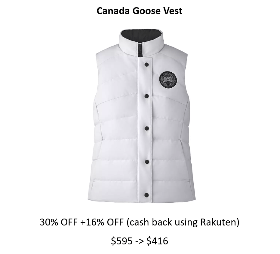Canada Goose Down Vest 30%&nbsp;Off