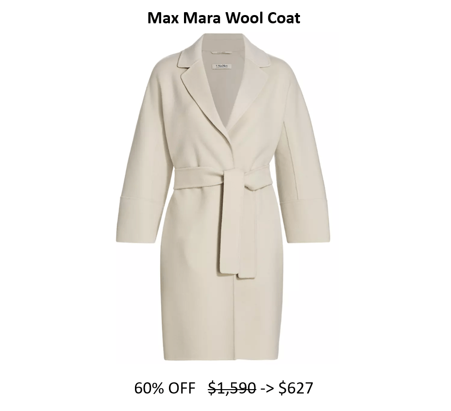 Max Mara 100% Wool Coat 60%&nbsp;Off