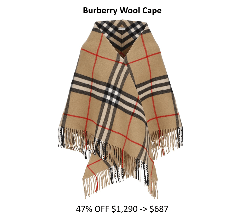 Burberry Wool Cape 47%&nbsp;OFF